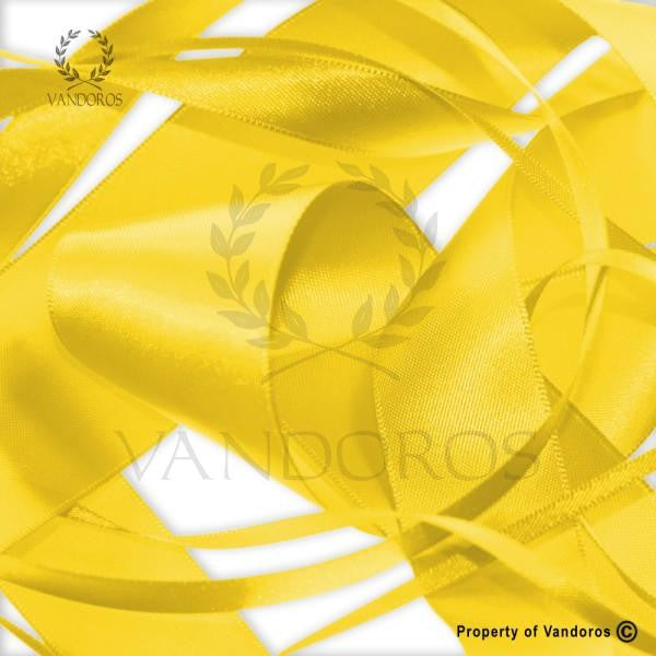 RIBBON POLY SATIN YELLOW 10MM