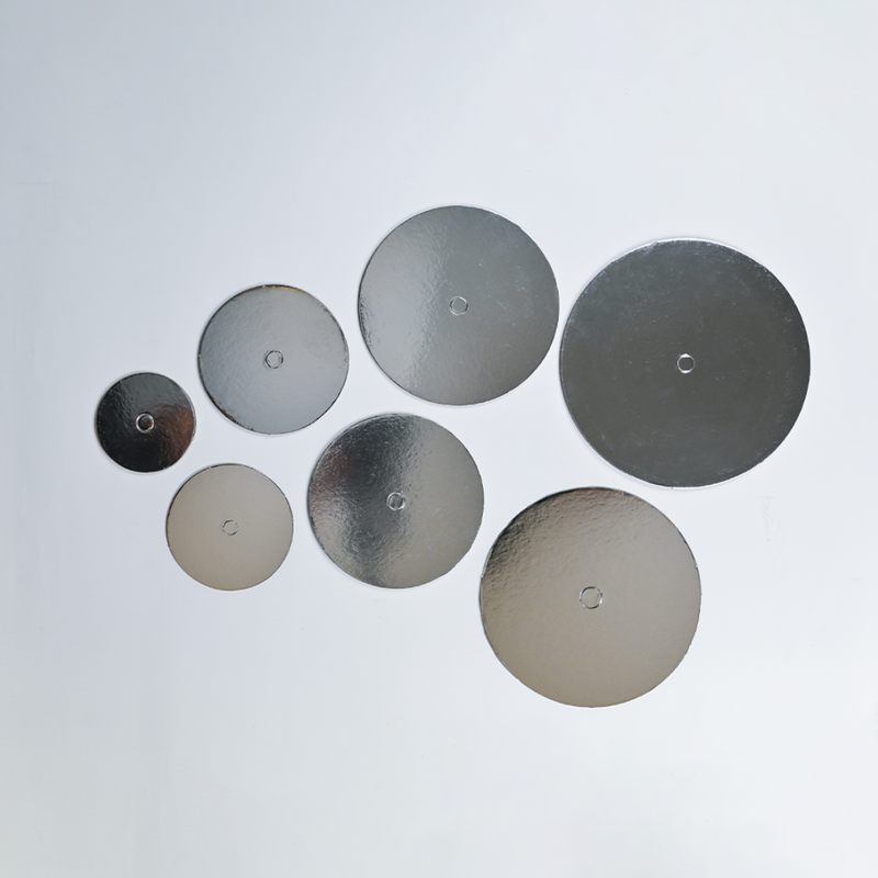 Perforated Cardboard Round Silver