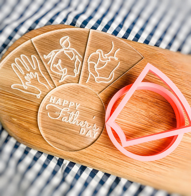 Stamp Debosser With Cutter 'Bikkie Smalls' Happy Fathers Day Platter *Clearance*