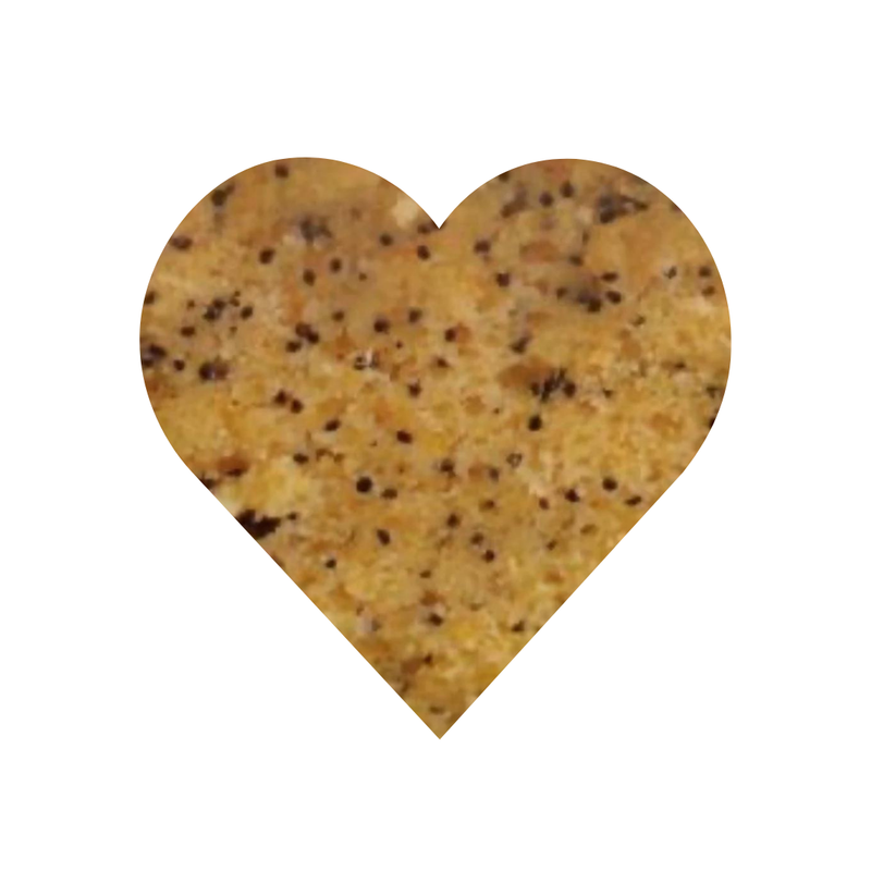 Naked Orange & Poppy Seed Cake Heart