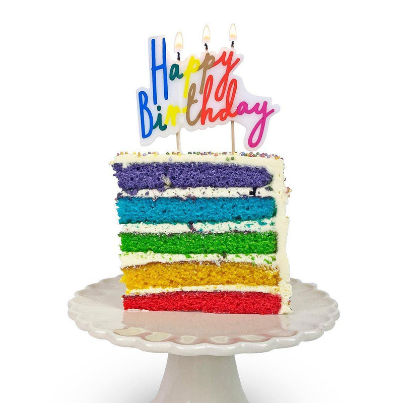 Candle Happy Birthday Large Rainbow *Clearance*