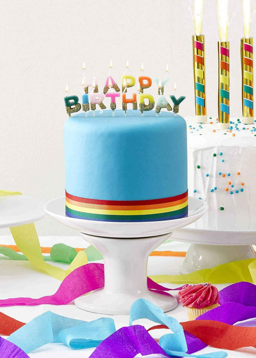 Candle Happy Birthday Bright Rainbow