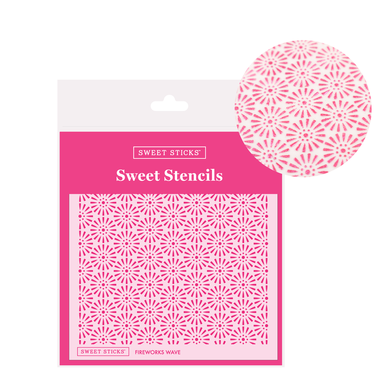 Stencil Fireworks Wave