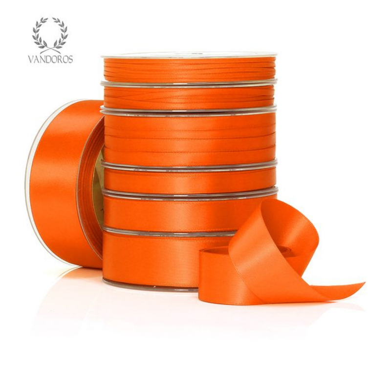 RIBBON POLY SATIN ORANGE ROLL 3MM
