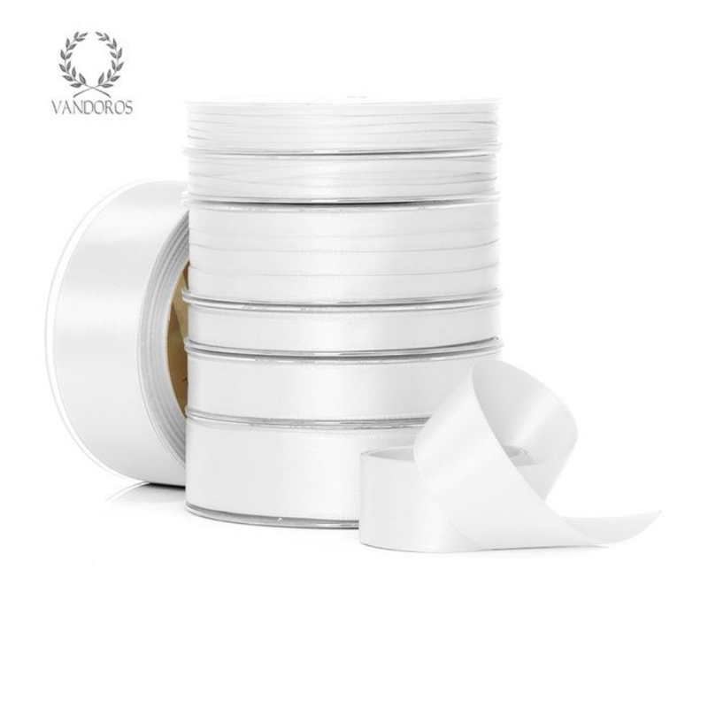 RIBBON POLY SATIN WHITE ROLL 6MM