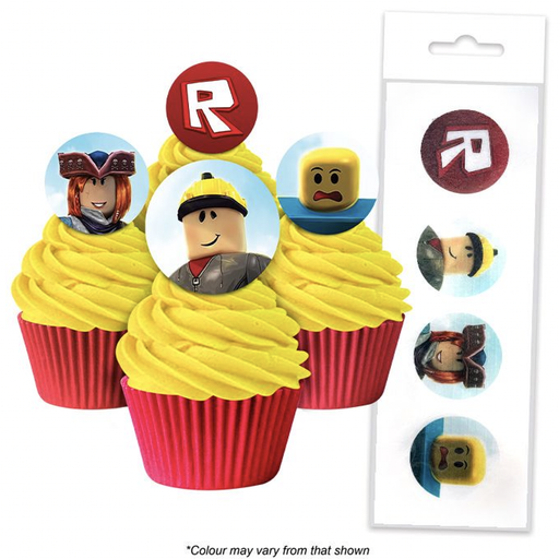 EDIBLE WAFER CUPCAKE TOPPERS 16PC ROBLOX