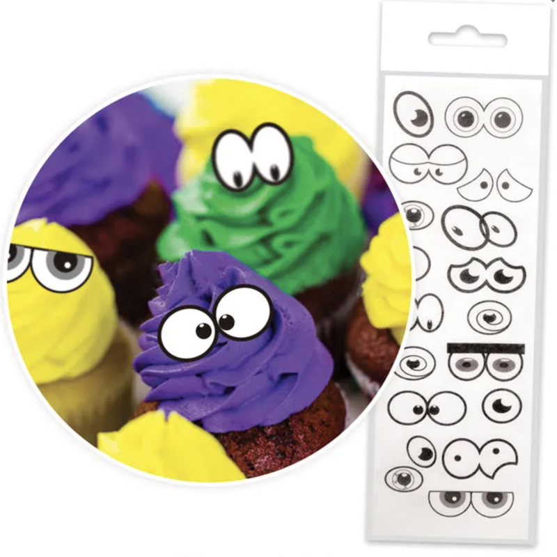 Edible Wafer Cupcake Toppers 16pc Mixed Eyes