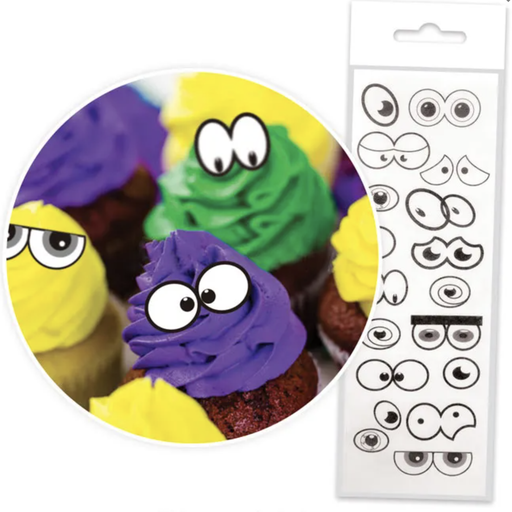 Edible Wafer Cupcake Toppers 16pc Mixed Eyes