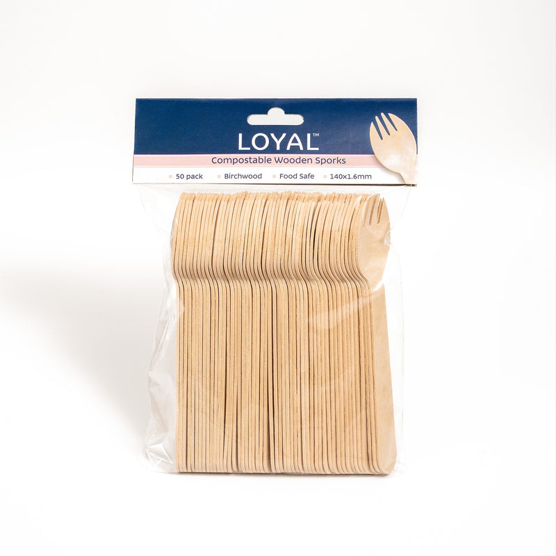 Compostable Wooden Spork 50pc