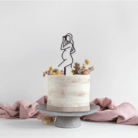 Topper Line Art Pregnant Lady 2