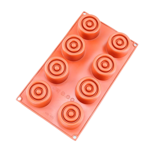 Silicone Mould Textured Round 2 Ring 8 Hole