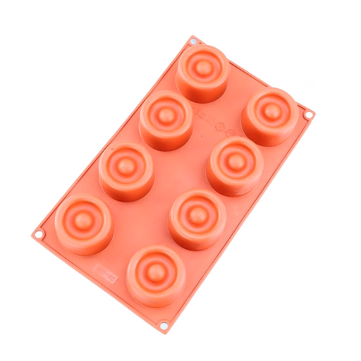 Silicone Mould Textured Round 8 Hole