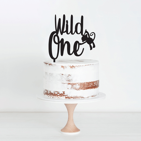 Topper Handwritten Wild One Monkey