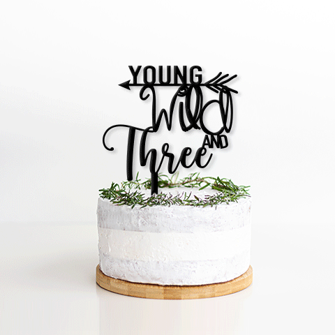 Topper Handwritten & Block Young Wild And Three