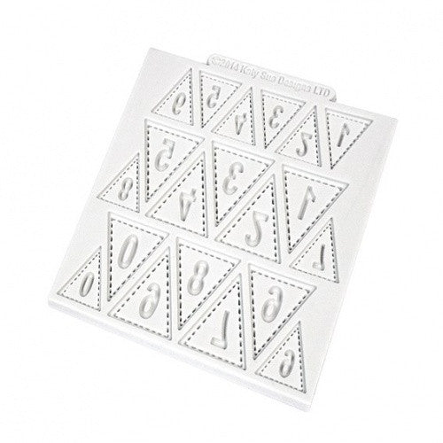 Bunting Alphabet Design Mat Katy Sue Designs Silicone Mould for Cake Decorating