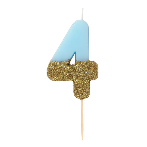 Dipped Number Candle Blue #4