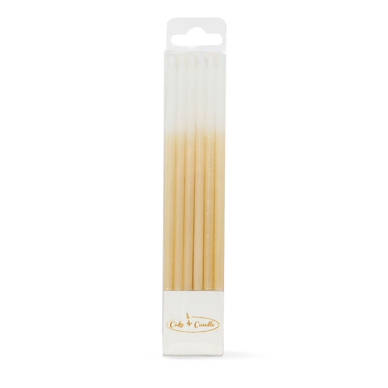 Candles Tall Ombre Gold 12pc
