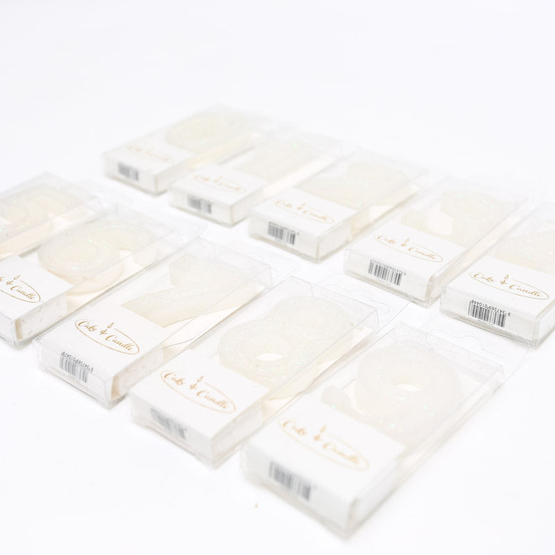 Mini Glitter Candle White 0