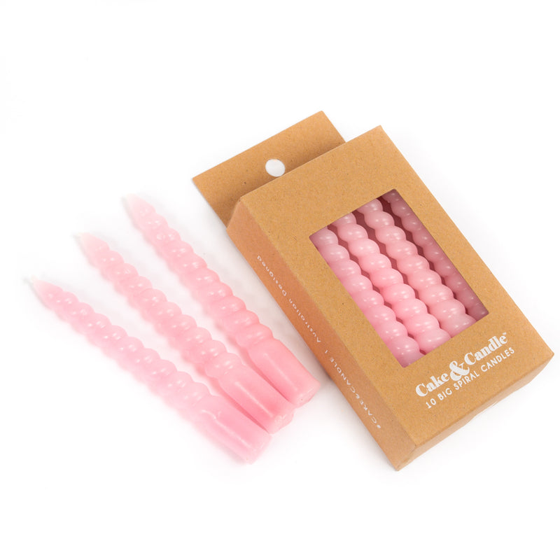Candles Spiral Pink 10pc