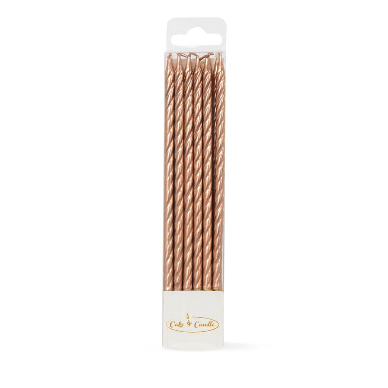 Candles Tall Spiral Gold 12pc