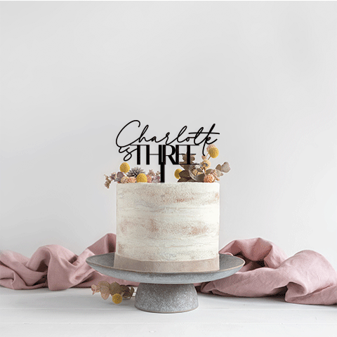 Topper Handwritten Name Block Age 2