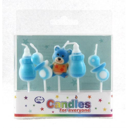Candle Baby Shower Blue 5pc