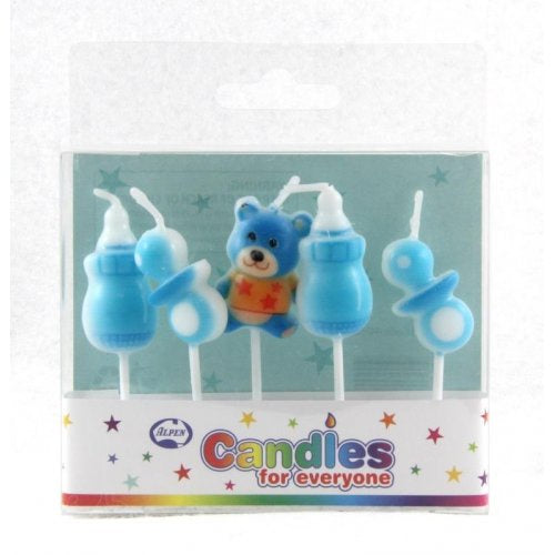Candle Baby Shower Blue 5pc