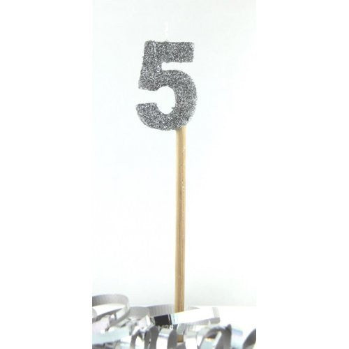 Stick Candle Glitter Silver #5