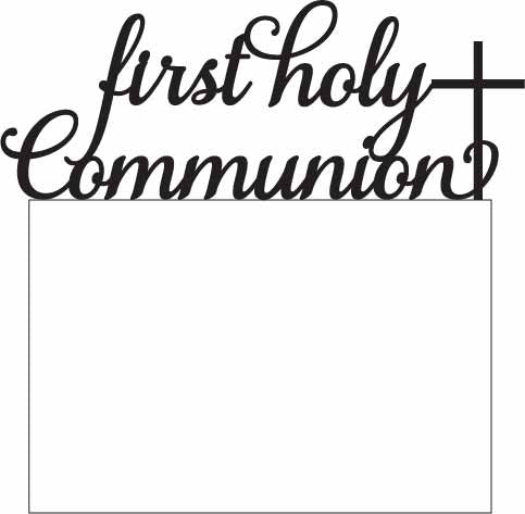 Topper Script First Holy Communion With Cross