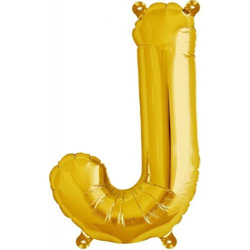 Alphabet Balloon Gold 16in J *Clearance*