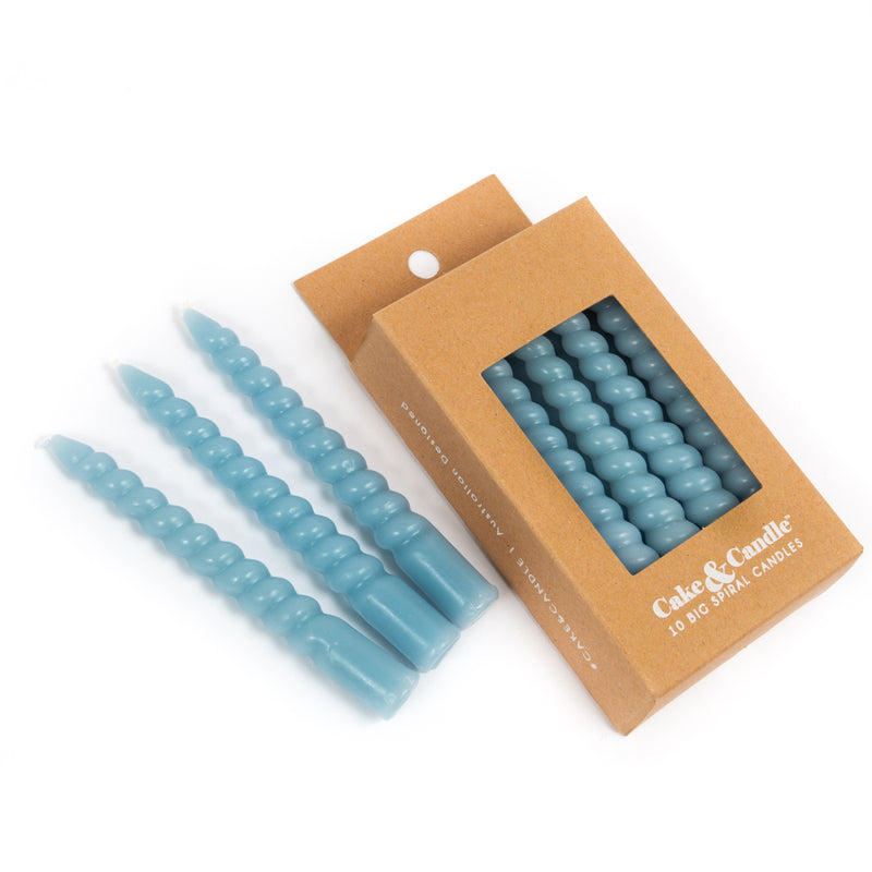 Candles Spiral Blue 10pc