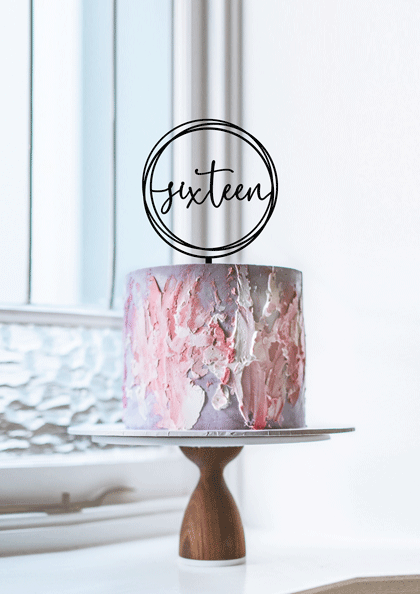 Topper Handwritten Age In Circle