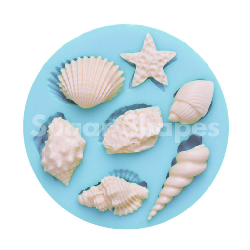 Silicone Mould Seashell Assorted 7pc
