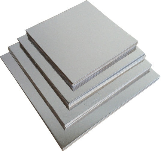 Cardboard Square Silver 14in — Cakers Warehouse