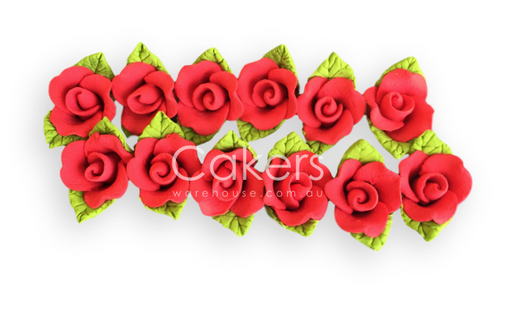 ROSE SMALL LEAF RED 12PC
