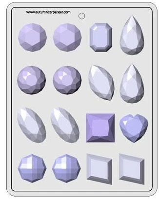 Plastic Candy Mould Gems Large