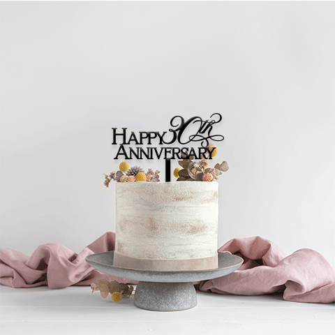 Topper Block & Script Happy Number Anniversary