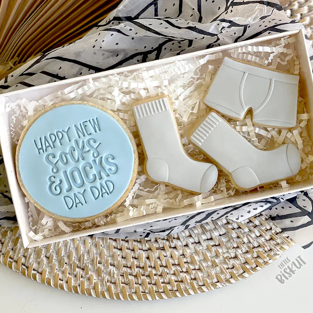 Stamp Embosser 'Little Biskut' Happy New Socks & Jocks Day Dad