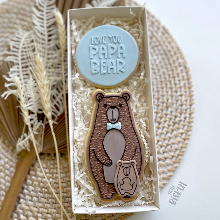 STAMP DEBOSSER WITH CUTTER 'LITTLE BISKUT' BEAR AND CUB