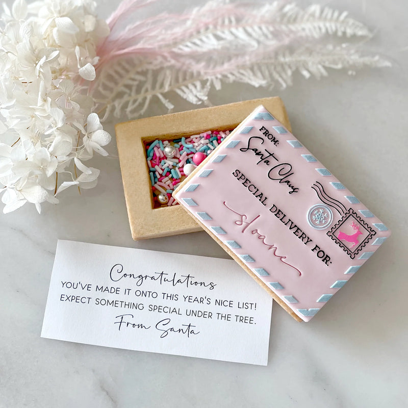 Stamp Debosser With Cutter 'Little Biskut' Santa Envelope