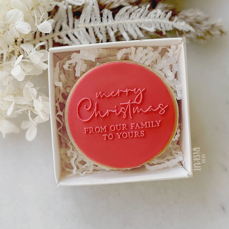 Debosser Plate 'Little Biskut' Merry Christmas From Our Family To Yours