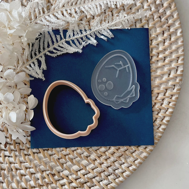 Debosser With Cutter 'Little Biskut' Mini Dinosaur Egg