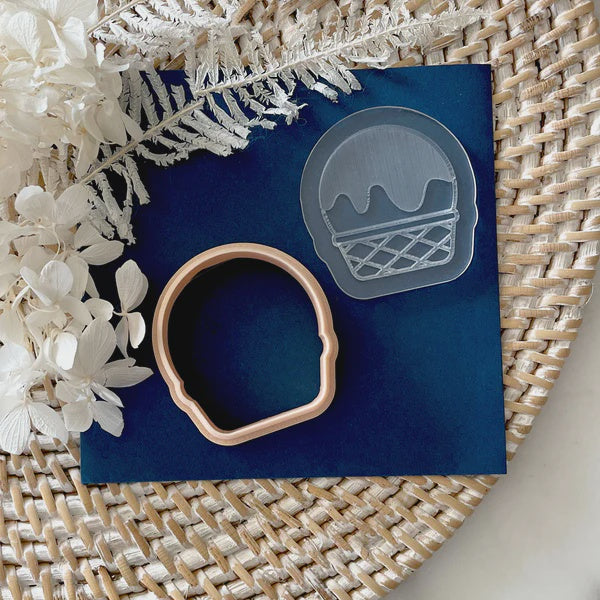 Debosser With Cutter 'Little Biskut' Mini Ice Cream