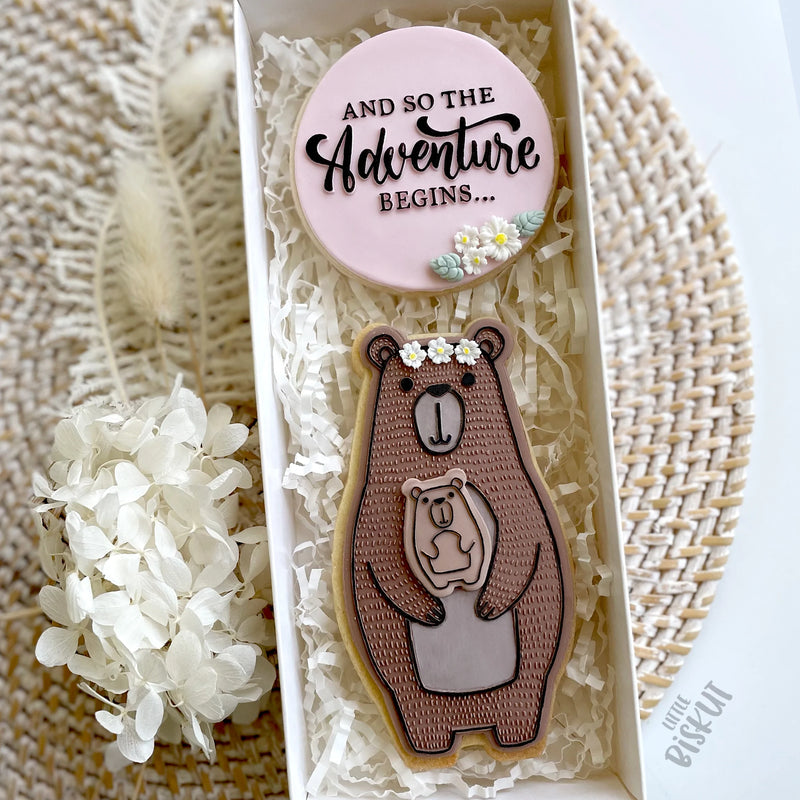 Stamp Debosser With Cutter 'Little Biskut' Bear And Cub