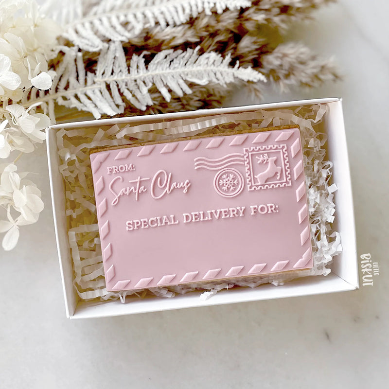 Stamp Debosser With Cutter 'Little Biskut' Santa Envelope