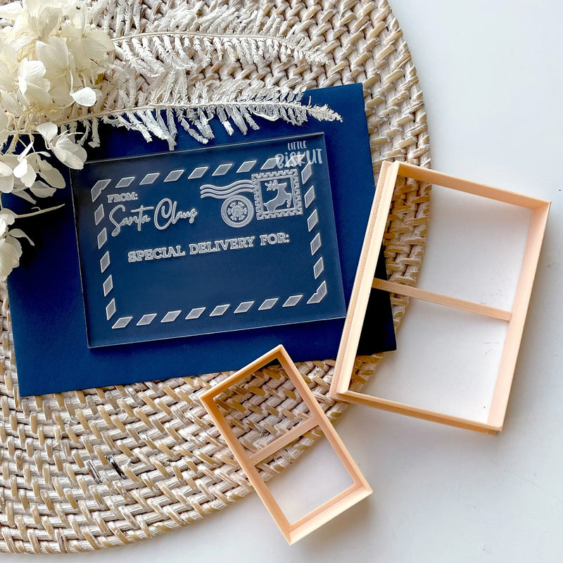 Stamp Debosser With Cutter 'Little Biskut' Santa Envelope