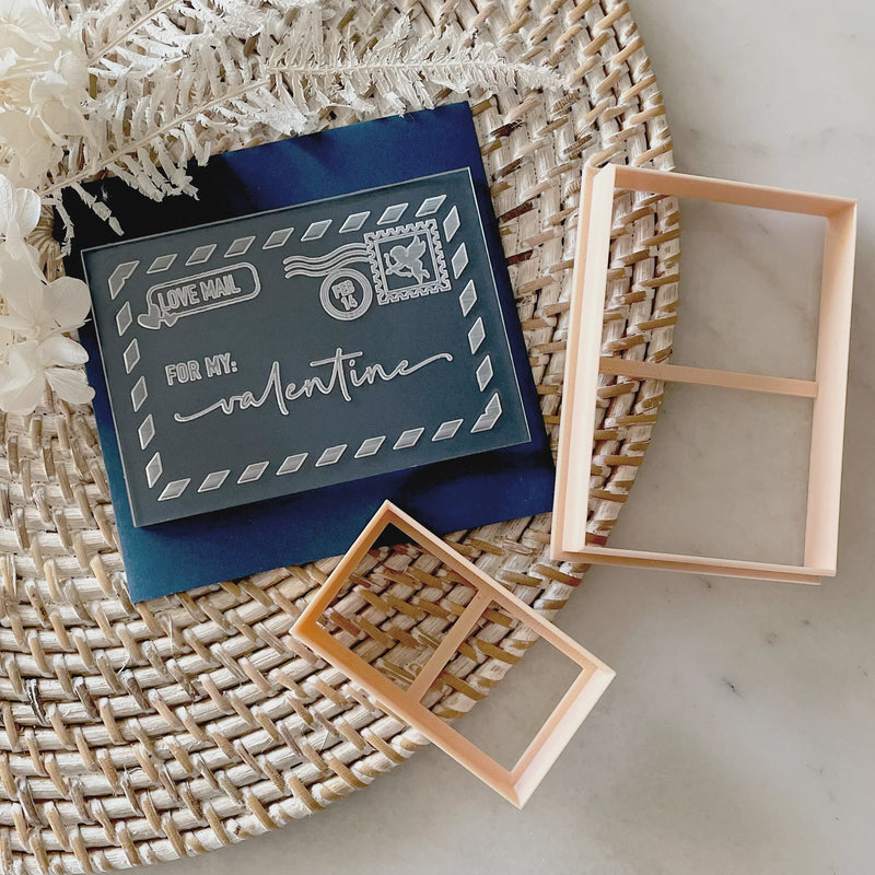 Stamp Debosser With Cutter 'Little Biskut' Valentines Envelope